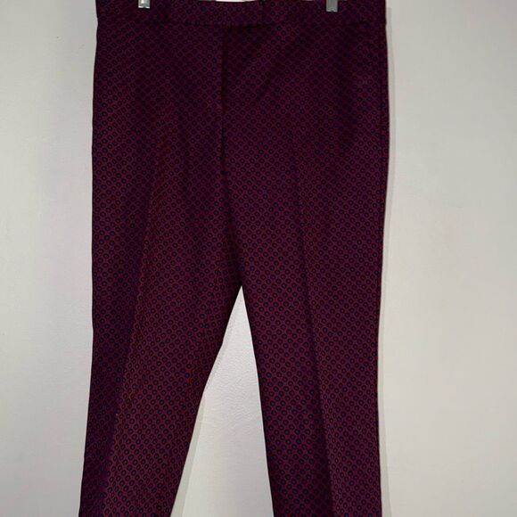 Ann Taylor Maroon and Blue Polka Dot Trousers - Picture 6 of 11